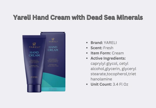 Yareli Hand Cream with Dead Sea Minerals - best hand cream for nurses