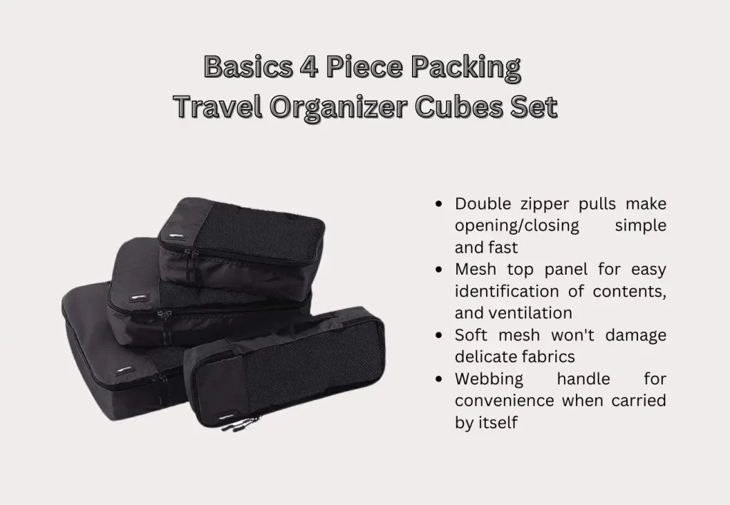 4 Piece Packing Travel Organizer Cubes Set
