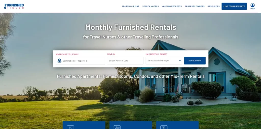 Furnished Finder - Website for Travel nurse housing