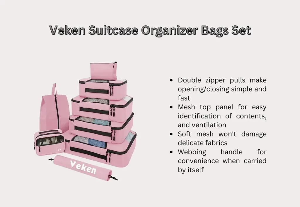 Veken Suitcase Organizer Bags Set