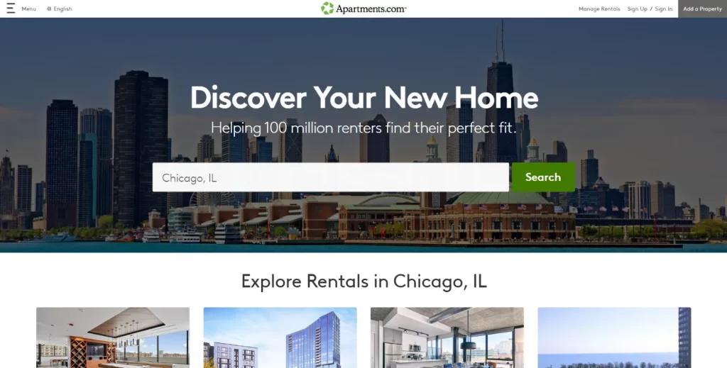 Apartments.com - One of the best websites for travel nurse housing