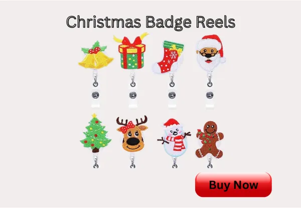 Christmas Badge Reels - christmas gift for nurses