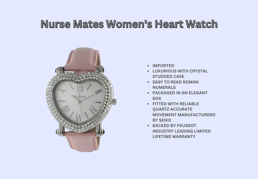 Nurse Mates Women's Heart Watch - one of the best analog watches for nurses