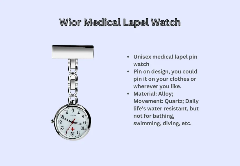 Wior Medical Lapel Watch - one of the best medical watches for nurses