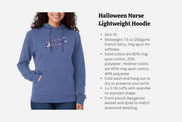 Halloween Nurse Lightweight Hoodie - Nurse hoodie for Halloween