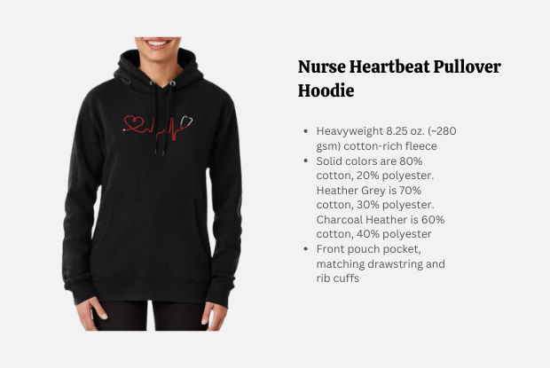 Nurse Heartbeat Pullover Hoodie - Nurse hoodie